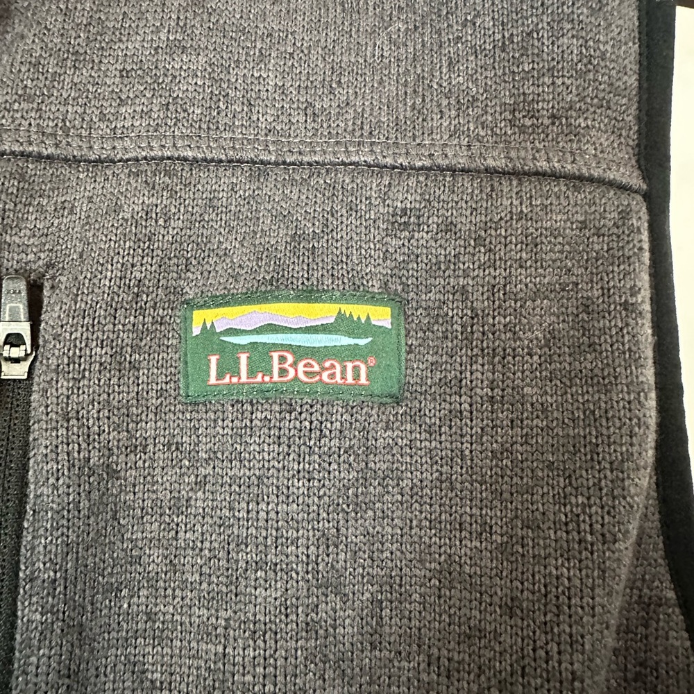 L.L. Bean Men's Sweater Fleece Full-Zip Vest in Heathered Gray M EUC - Picture 3 of 4